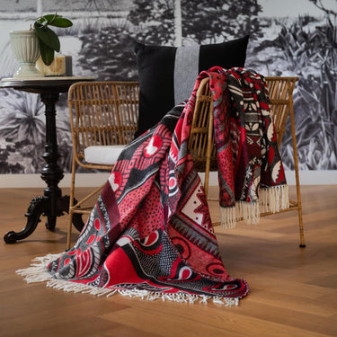 Bella Vita Throw Kanga in Red/White (My Africa) 140x180cm